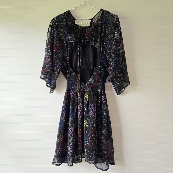 NWT Free People Anna Mini Dress Open Back Metallic Spots XS - Picture 6 of 12